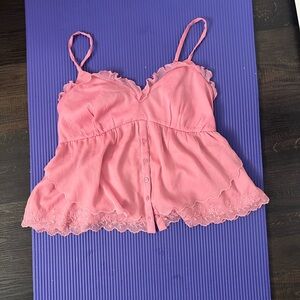 Hollister Pink Smocked Top